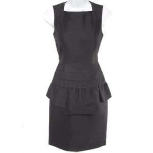 REISS Black ‘Mattie’ Peplum Silk & Wool Blend Sleeveless Dress Size 2